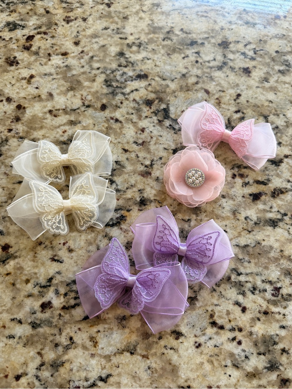 Target Pastel Bow & Flower Hair Clip Set - Pink, Lavender, Cream